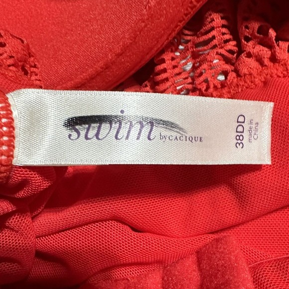 Swim by Cacique Off The Shoulder Blouson Swimsuit One Piece Bandeau Bra 38DD - Picture 12 of 14